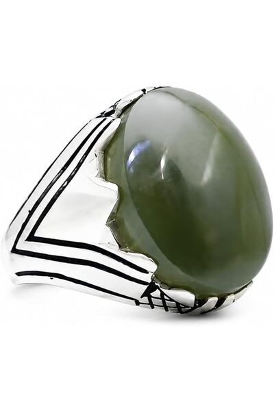 CRATER 925 Sterling Silver Men's Ring Natural Onyx Stone Size 17