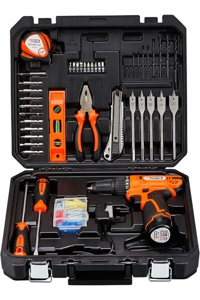 BMBT مجموعة مثقاب لاسلكي من BMB TOOLS - 12 فولت، 104 قطعة - مثقاب كهربائي قاب...