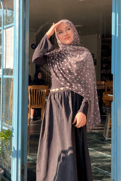 Hepsi Moda Aya Kraş Bambi Shawl - Bitter Brown & Mink