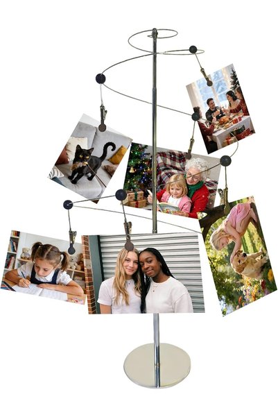 Arabest Desktop Photo Display Tree, Christmas, Hanging Holder with 6 Clips De...