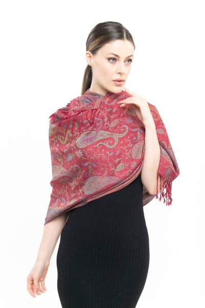 Novaurè Cashmere Shawl |   Burgundy |   100% Cashmere Wool |   70X180 cm