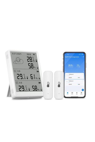 UanTii Smart Thermometer Kit Tuya Wifi Temperature Humidity Weather Station R...