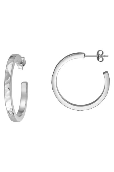 Lolit Cercei rotunzi din argint sterling, cu finisaj texturat, 2,6 cm