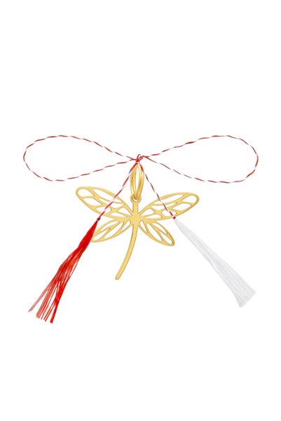 Lolit Pandantiv martisor din argint placat cu aur, libelulă