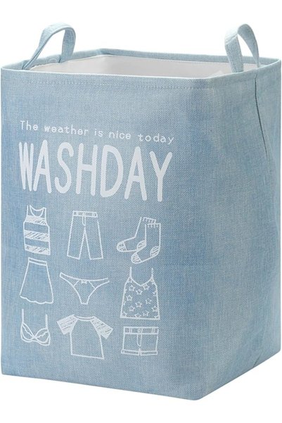 Lawazim Round Laundry Basket with Printed Letters | Storage Basket | Laundry ...