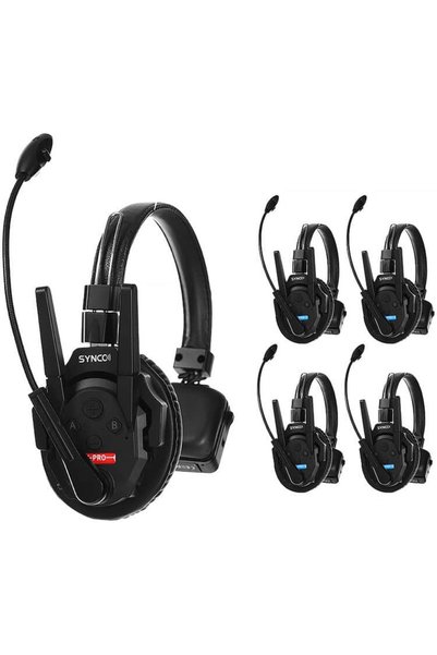SYNCO Sistem de intercom wireless Xtalk XPro5 cu 5 căști pentru o singură ure...
