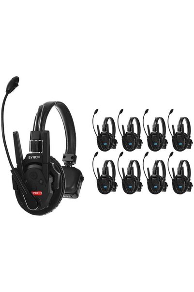 SYNCO Sistem de intercom wireless Xtalk XPro9 cu 9 căști pentru o singură ure...