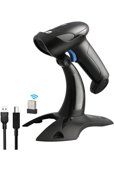 sumicorn ماسح الباركود سوميكور 1D، اتصال لاسلكي 2.4 جيجا هرتز و USB متوافق مع...