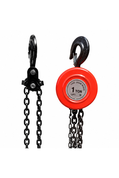 KRAFTNER Manual chain hoist 1 ton, G80 chain 6 mm, lifting height 3 m, crane ...