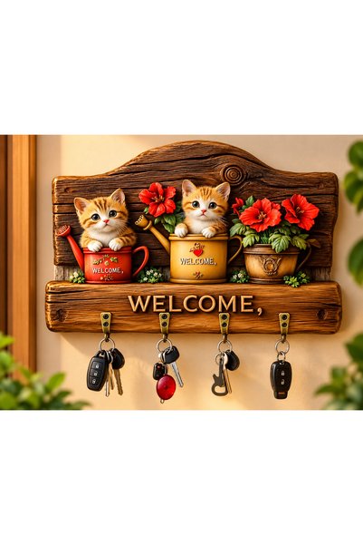 kutuTR Wooden Decorative Wall Mounted Key Holder 5 Different Models
