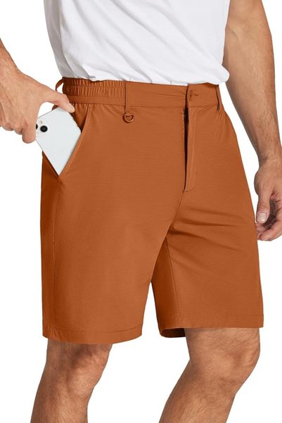 COOFANDY شورت جولف رجالي بطول 8 بوصات خفيف الوزن سريع الجفاف شورت كاجوال للتن...
