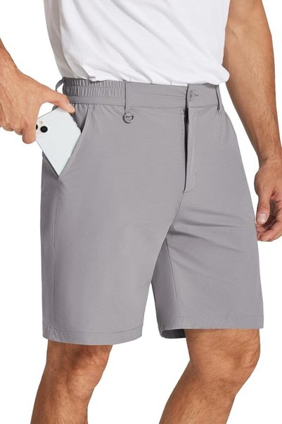 COOFANDY شورت جولف رجالي بطول 8 بوصات خفيف الوزن سريع الجفاف شورت كاجوال للتن...