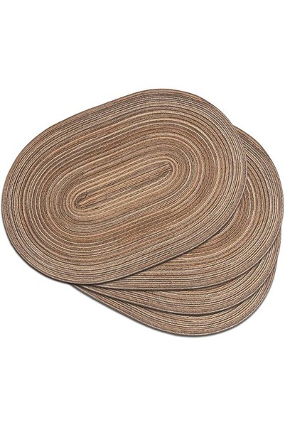 GENERAL Round Braided Placemats 15" for Dining Tables - Naturally Woven, Heat...