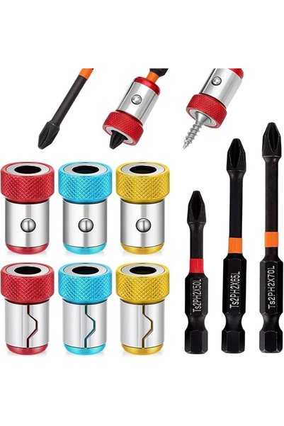 Tazweeq 6-Piece Magnetic Screw Holder Set, 3 PH2 Bits with 1/4Inch/6.35 mm Ma...