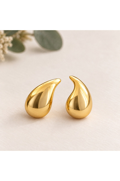 GlaMLo Accessories Cercei picătură din oțel inoxidabil, aurii, 2,8 cm