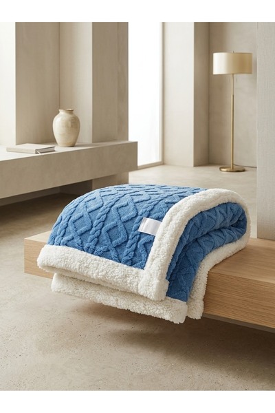 Truva Home Pătură Călduroasă de Iarnă | 200x230 cm, |Textură Tricotată & Blăn...