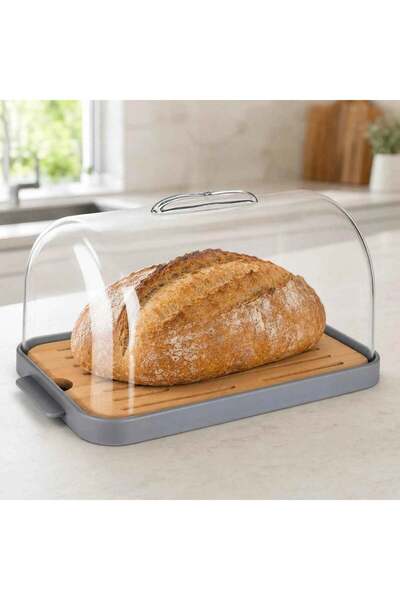 HASEPE ® Bread Box with Transparent Lid, Bread Storage Box Made of PP Plastic...
