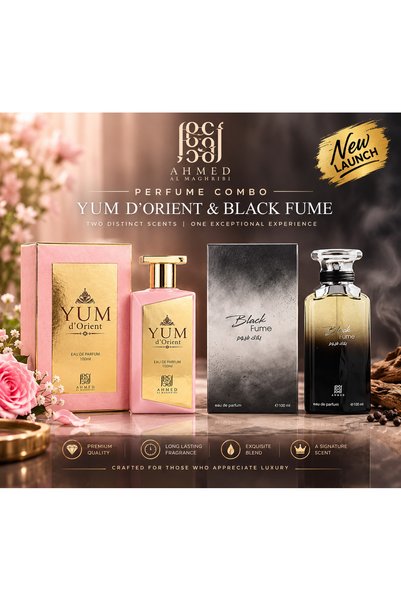 Ahmed Al Maghribi Yum d’Orient & Black Fume Eau de Parfum Combo Set – 100ml E...