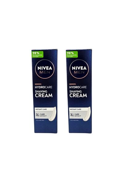 NIVEA Set de 2 creme de ras HydroCare pentru bărbați cu Aloe Vera, 100 ml