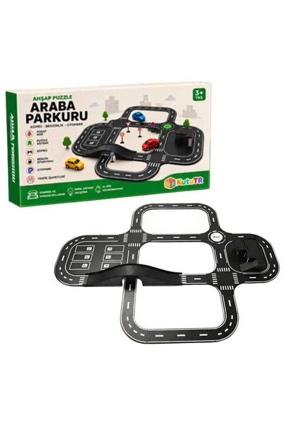 kutuTR Wooden Puzzle Car Track Educational Road Puzzle Game 3+