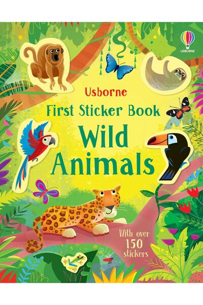 Usborne First Sticker Book Wild Animals – Carte cu autocolante cu 150 de auto...