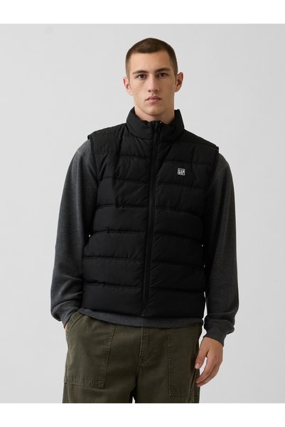 GAP Erkek Siyah Relaxed Puffer Şişme Yelek