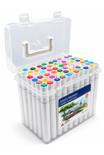 Duravel Twin Marker Set, 60 Colours, Dual Tip Colouring Markers for Drawing a...