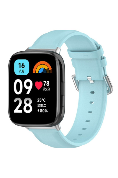 XGSM Curea din piele pentru Xiaomi Redmi Watch 3 Active, Albastru