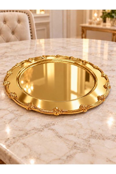 Buldem 1 Footless Gold Round Tray