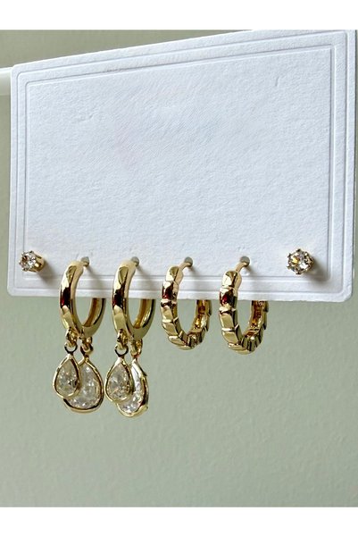 Merishe Jewerly طقم أقراط داملا الذهبية