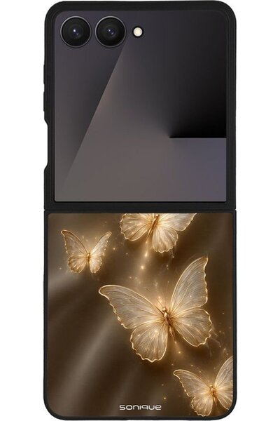 Sonique Θήκη Σειράς Diva για Samsung Galaxy Z Flip 7 Χρυσές Πεταλούδες