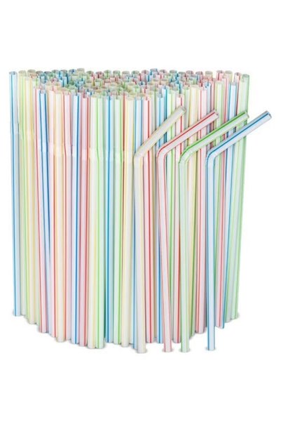 Duravel Colourful Plastic Drinking Straws, 6mm 500 Pieces, Long and Flexible ...