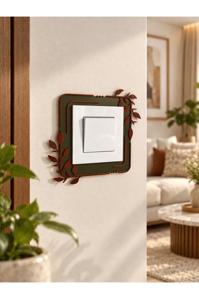 Curv Design Renkli Yaprak Desenli Priz Süsü / Priz Çerçevesi
