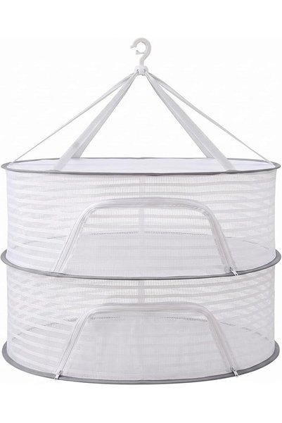 SAGREENY Herb Drying Rack, 2-Layer Hanging Mesh Net Dryer with U-Shape Zipper...
