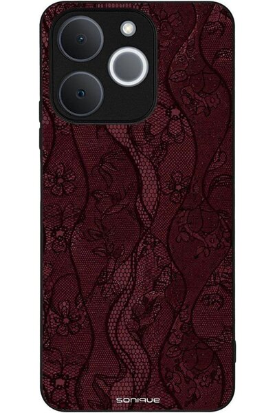 Sonique Θήκη Σειράς Diva για Realme Note 70T 4G Βουργουνδί Ροζ Δαντέλα