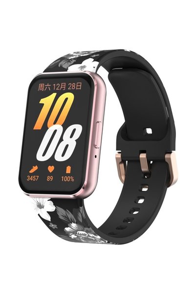 XGSM Curea din silicon pentru Samsung Galaxy Fit 3, Floare Neagră