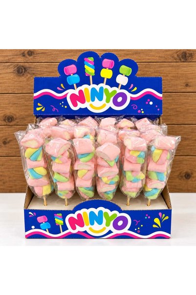 Ninyo 10’lu Marshmallow Lolipop Şeker 🍭 | Renkli Çocuk Şeker Paketi 🎁 Parti...