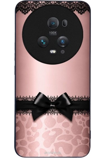 Sonique Θήκη Σειράς Diva για Honor Magic5 Pro 5G Λεοπάρ Φιόγκος - Ροζ