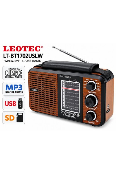 leotec Radio portabil LT-1702 BT USLW, 6 benzi FM/LW/SW1-6, player MP3, USB, ...