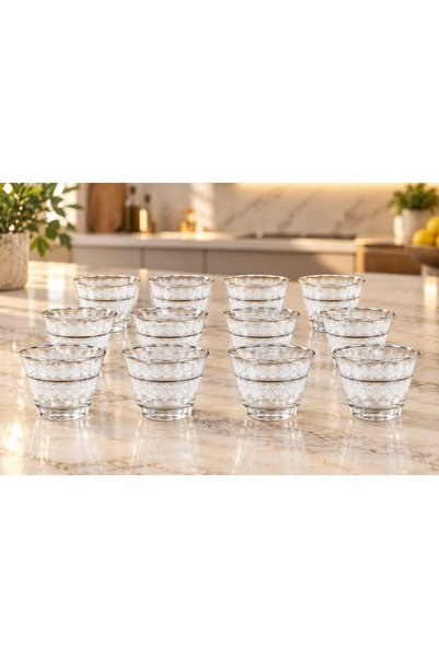 AR HOME طقم أكواب قهوة عربية زجاجية من 12 قطعة