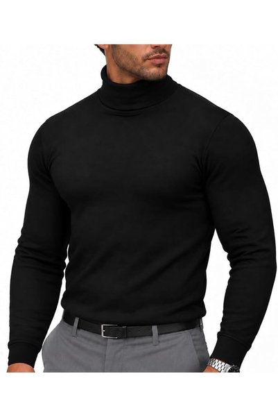 Utopia Home Soft Stretch Cotton Blend Turtleneck Men Slim Fit UPF 50+ Pullove...