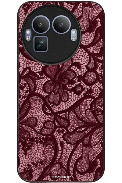 Sonique Θήκη Σειράς Diva για Realme Gt 8 Pro 5G Βουργουνδί Ροζ Δαντέλα