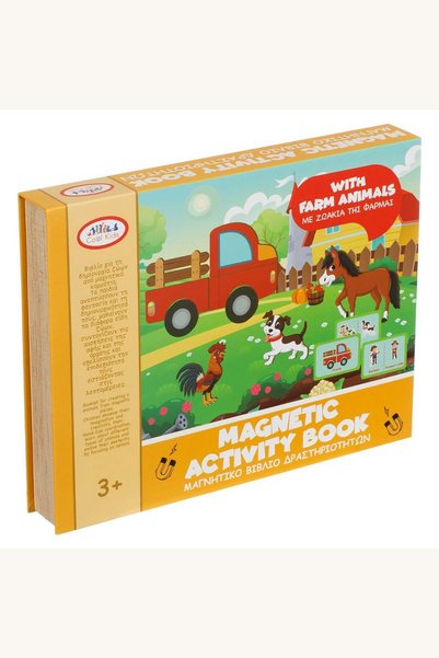 Comerivo Joc creativ magnetic Animale de ferma din lemn, set complet cu piese...