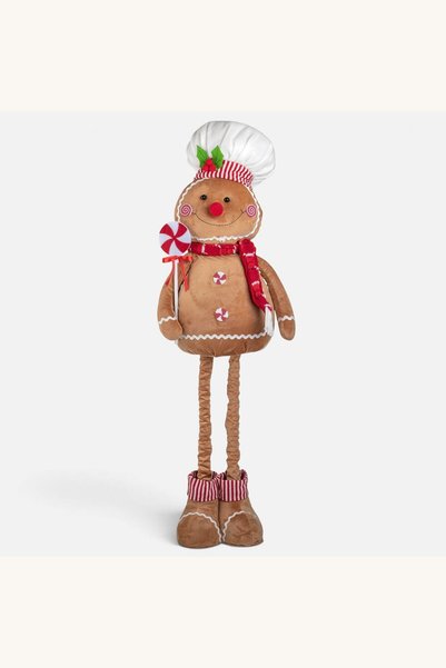 Comerivo Om de turta dulce decorativ cu picioare ajustabile, 71-102 cm, bej