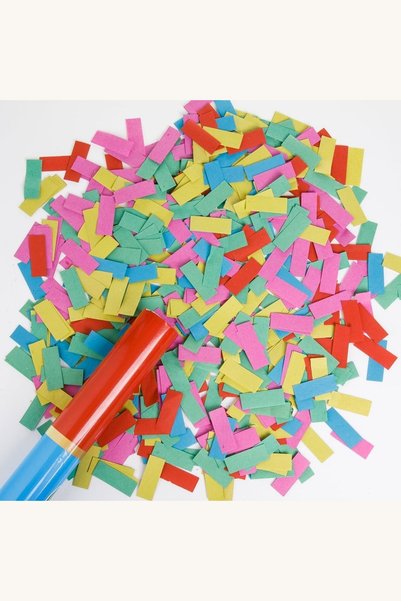 Comerivo Party popper cu serpentine colorate din hârtie, 1m