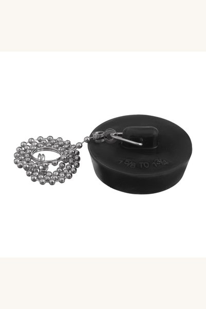 Comerivo Dop pentru chiuveta negru cu lant otel, diametru 4.5cm