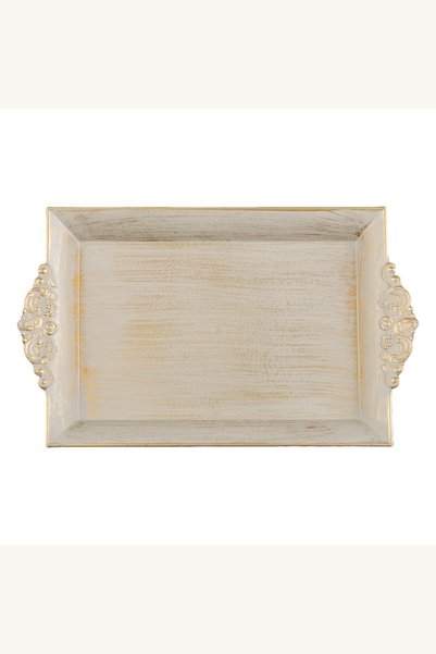 Comerivo Platou dreptunghiular din plastic cu finisaj auriu - 33x20cm pentru ...