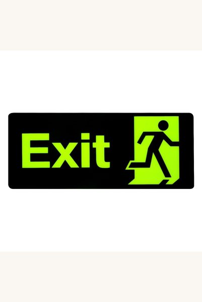 Comerivo Autocolant indicator EXIT fluorescent 34x14cm pentru siguranta in casa
