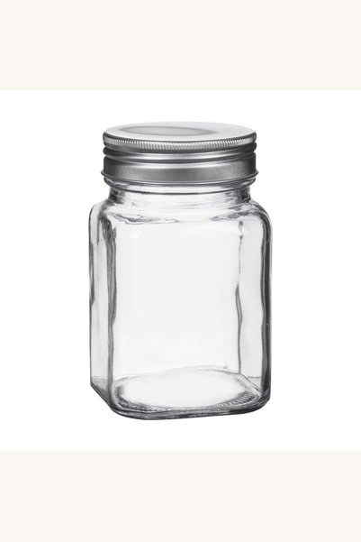 Comerivo Recipient de sticla pentru pastrare alimente 380ml cu capac din alum...