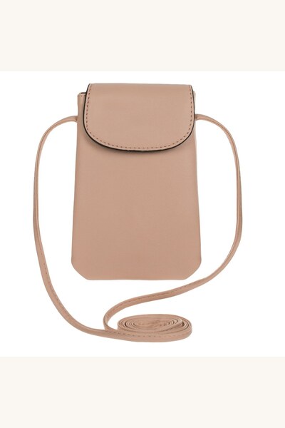 Comerivo Geanta telefon cu curea lunga bej-nude 11.5x16cm pentru iesiri